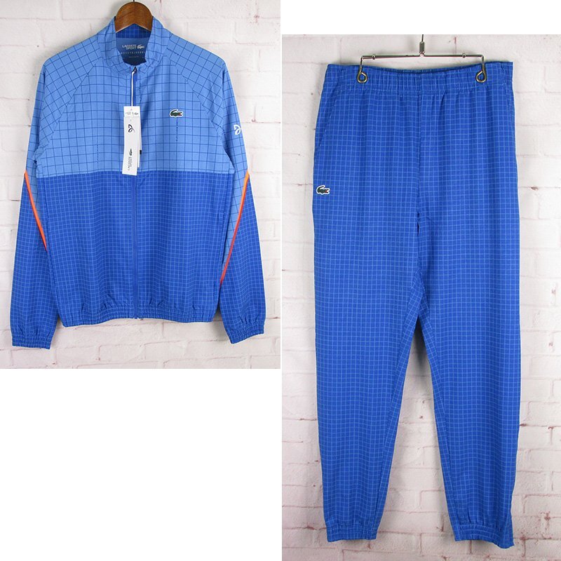MAJ27509 LACOSTE ラコステ WH5206 ノバク・ジョコビッチ グリッド トラックスーツ セットアップ ブルー FR2/US XS 未使用拍卖