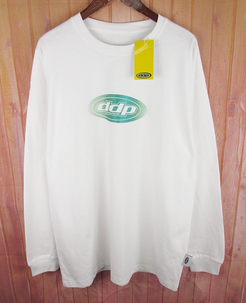 LAT9081 DDP ディーディーピー Foil Print Long Sleeve T-shirts ホイルプリント 長袖 Tシャツ A5309-211AA02 ホワイト LL 未使用拍卖