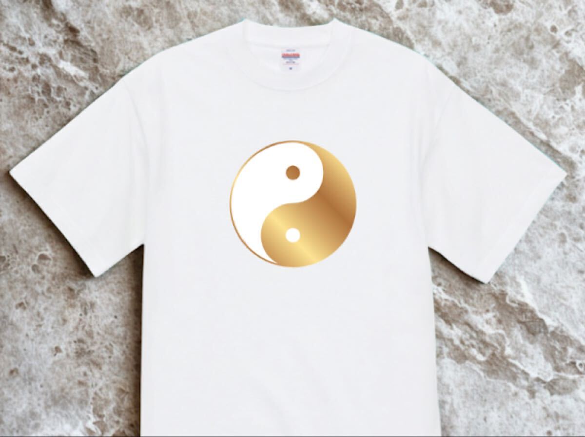【新品傷なし】 ハイクオリティー Tシャツ 統合 世界平和 陰陽統合 Tシャツ L ホワイト拍卖