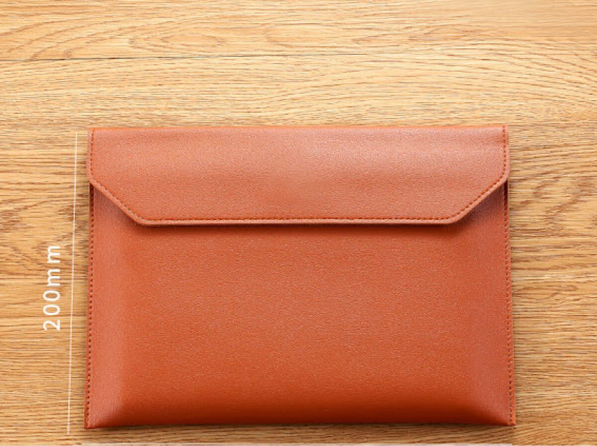 新品傷なし高級感 レザーポーチ B5書類ケース 多機能収納 文具入れブラウン レザー クラッチバッグ拍卖