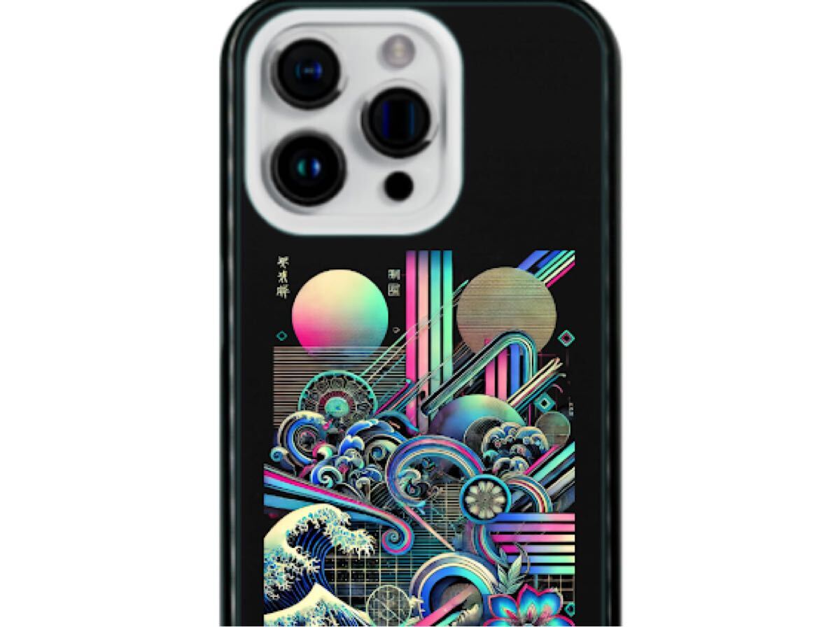 新品iPhone15 pro プラスチック ハードケース電脳浮世絵 ネオ極彩 ケース拍卖