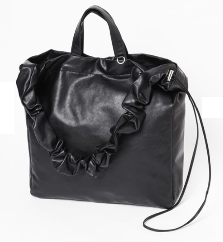 LOWRYS FARM ローリーズファーム シャーリング2WAY BAG ブラック黒 バッグ合皮拍卖