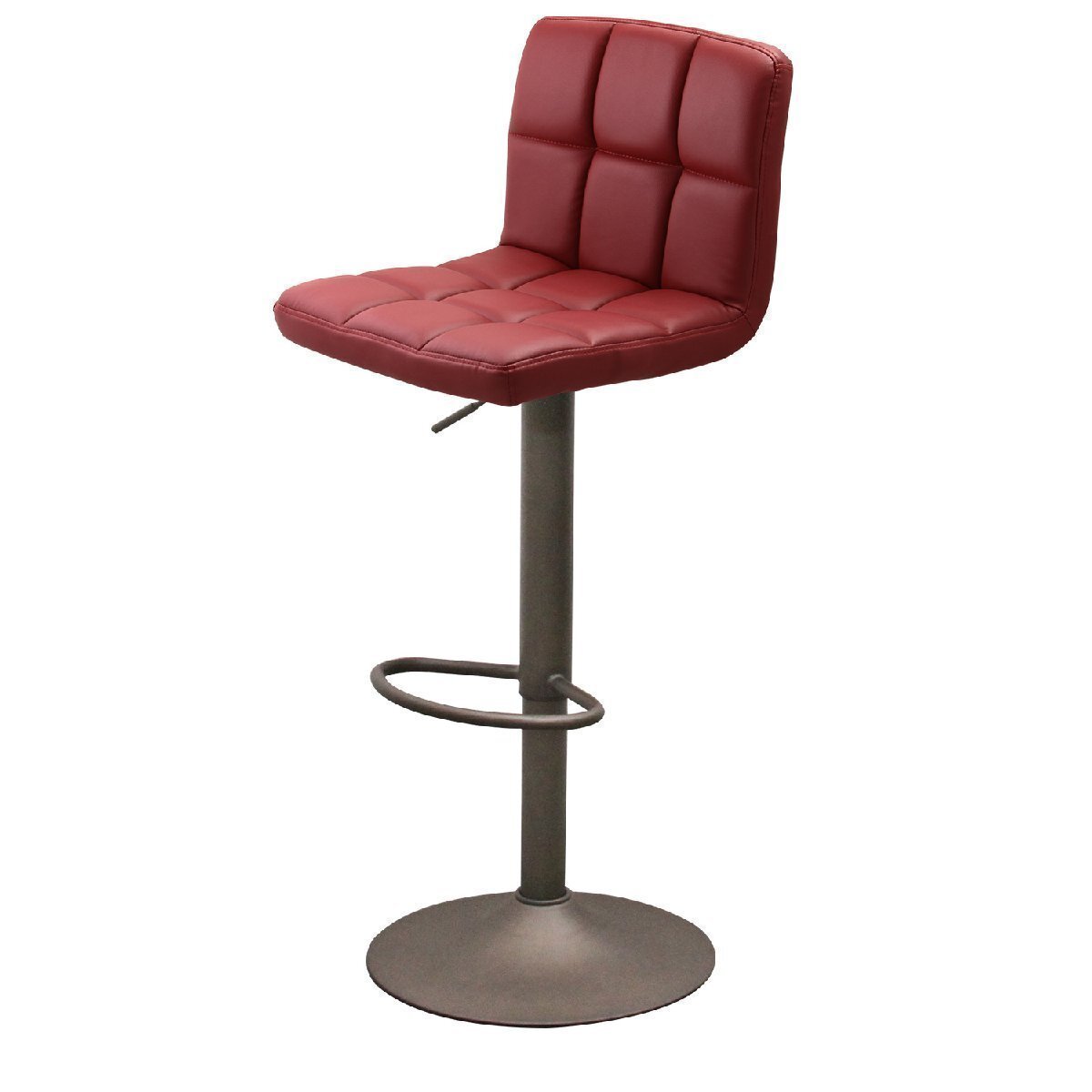 【新品】 1脚 昇降式 カウンターチェア セピアブロンズ脚タイプ WY-451-L バーガンディ バーチェアー 背もたれ付き 360度回転拍卖