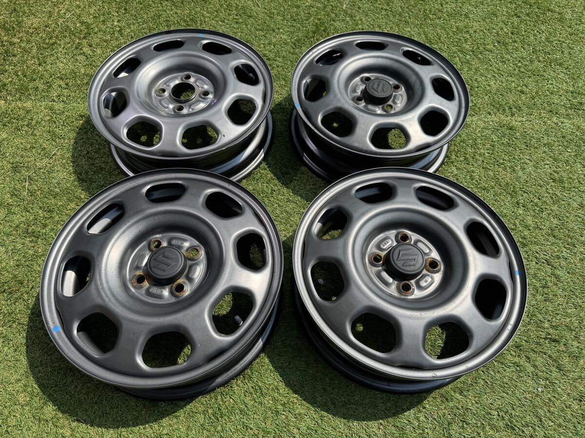 スズキ ハスラー 純正 スチール ホイール 鉄チン 15インチ 4.5J 4H 4穴 PCD100 OFF45 4本拍卖