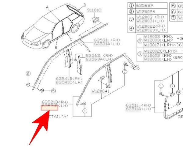 ★新品★ スバル純正 SUBARU レガシィB13 ウェザーストリップASSY LH 左側 助手席拍卖
