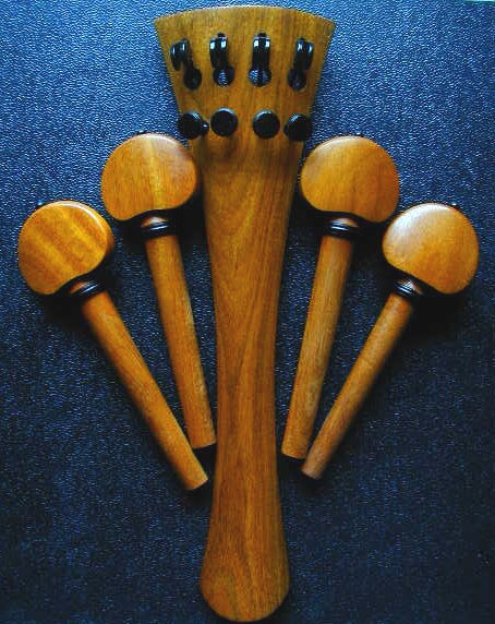 ♪フェルナンブーコ材★チェロ用テイルピース★フレンチ式+ペグ4本セット(pernambuco cello tailpiece&4pegs)拍卖