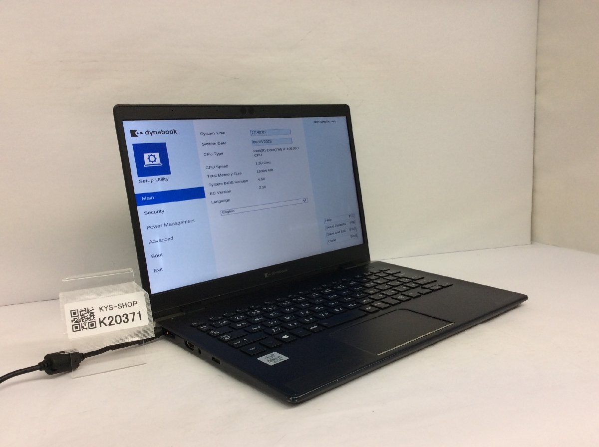 ジャンク/ TOSHIBA G83/FP Intel Core i7-10510U メモリ16GB ストレージ無し 【K20371】拍卖