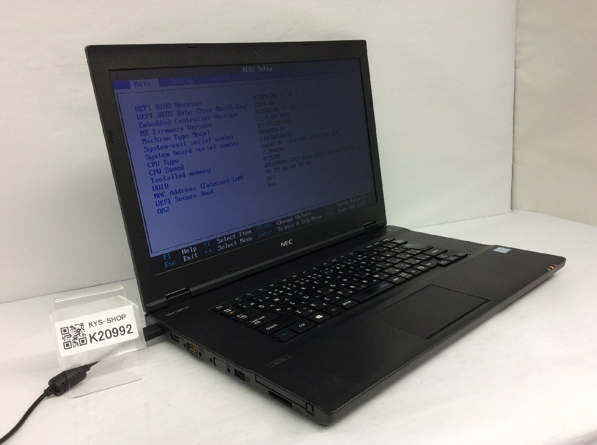 ジャンク/ NEC PC-VK23TXZGU Intel Core i5-6200U メモリ8.19GB ストレージ無し 【K20992】拍卖