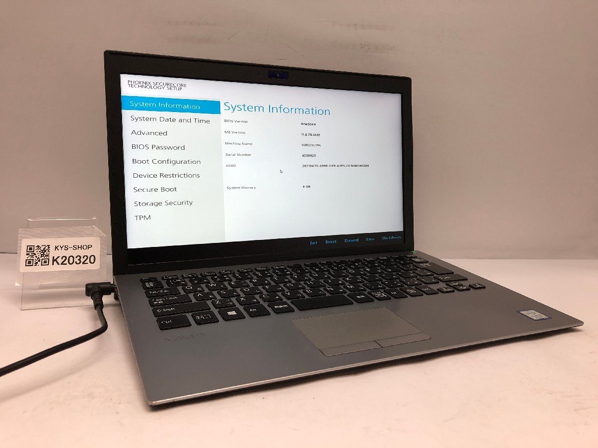 ジャンク/ VAIO VJPG11C11N Intel Core i5-7200U メモリ8.19GB ストレージ無し 【K20320】拍卖
