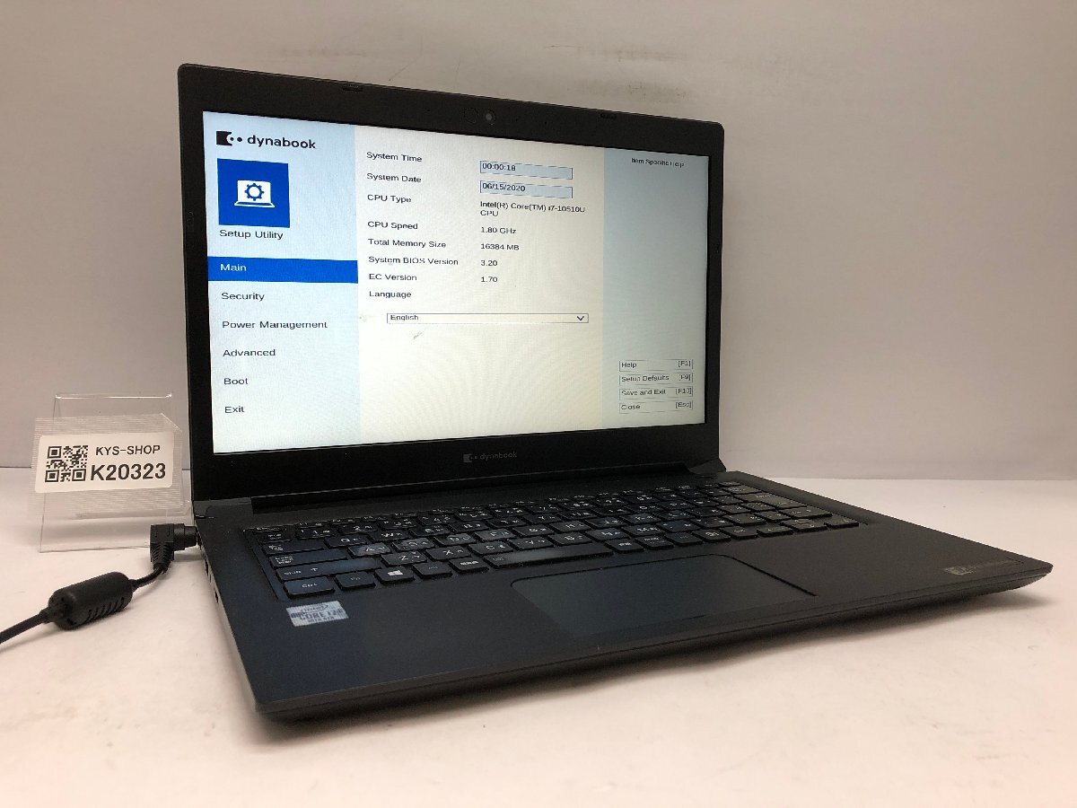ジャンク/ TOSHIBA S73/FR Intel Core i7-10510U メモリ16GB ストレージ無し 【K20323】拍卖