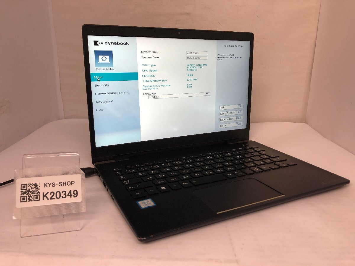 ジャンク/ TOSHIBA dynabook G83/M PG83MTCCGL7A321 Intel Core i5-8250U メモリ8.19GB ストレージ無し 【K20349】拍卖