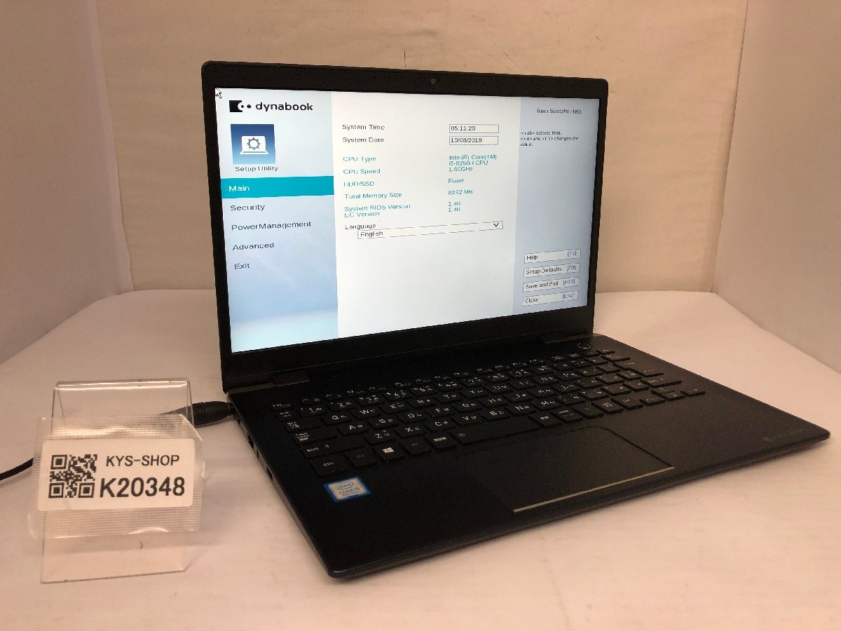 ジャンク/ TOSHIBA dynabook G83/DN PG8DNTCCGL7F31 Intel Core i5-8250U メモリ8.19GB ストレージ無し 【K20348】拍卖