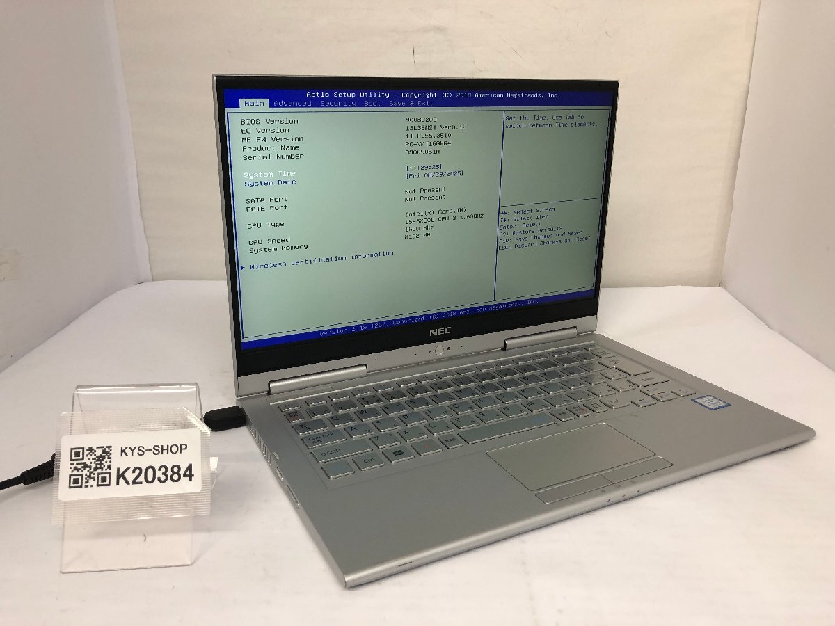 ジャンク/ NEC PC-VKT16GWG4 Intel Core i5-8250U メモリ8.19GB ストレージ無し 【K20384】拍卖