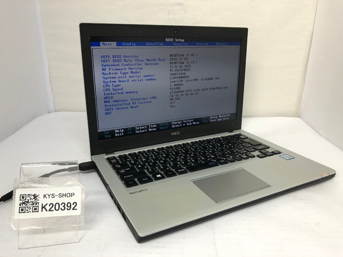 ジャンク/ NEC PC-VK23TBZGT Intel Core i5-6200U メモリ8.19GB ストレージ無し 【K20392】拍卖