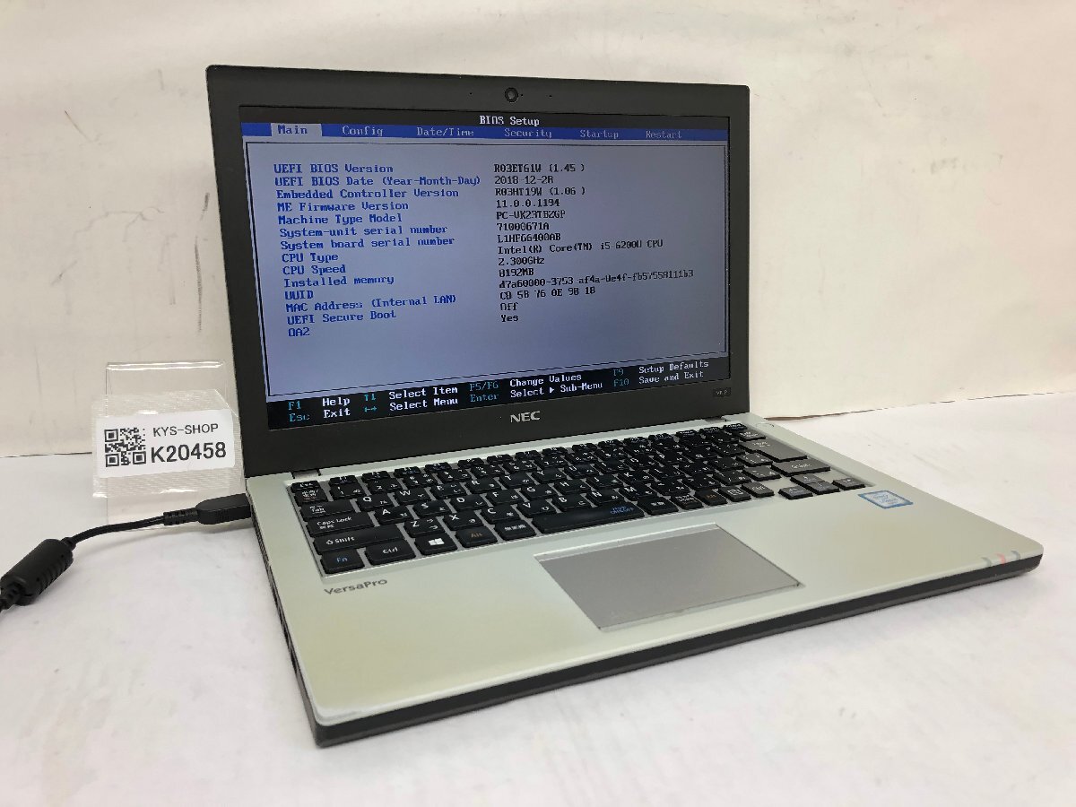 ジャンク/ NEC PC-VK23TBZGP Intel Core i5-6200U メモリ8.19GB ストレージ無し 【K20458】拍卖