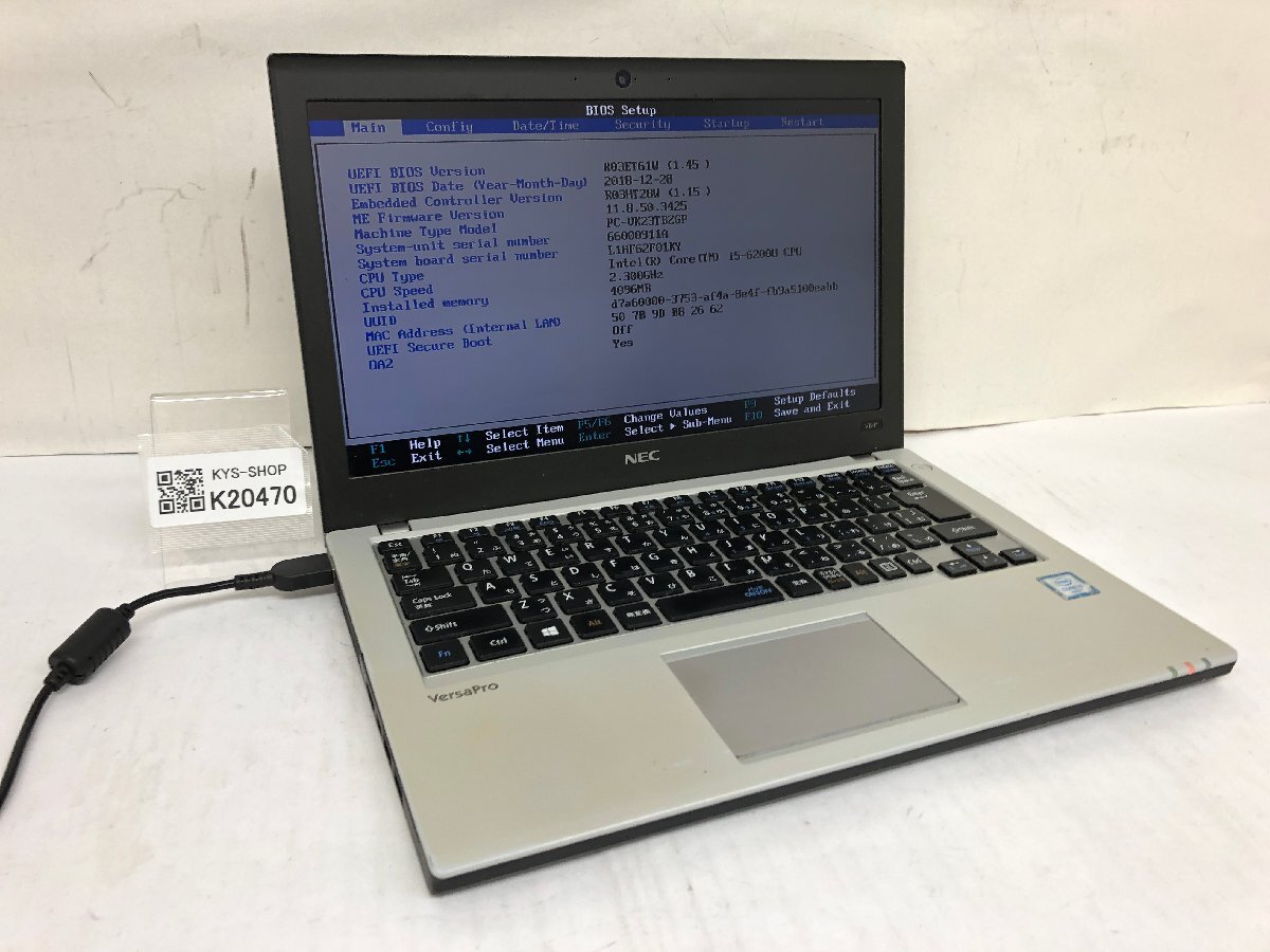 ジャンク/ NEC PC-VK23TBZGP Intel Core i5-6200U メモリ4.1GB ストレージ無し 【K20470】拍卖
