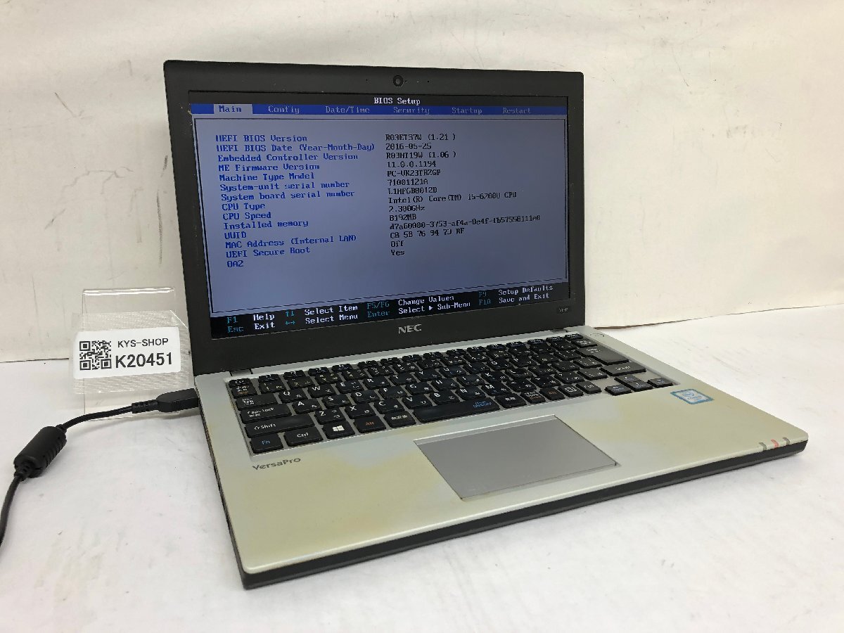 ジャンク/ NEC PC-VK23TBZGP Intel Core i5-6200U メモリ8.19GB ストレージ無し 【K20451】拍卖