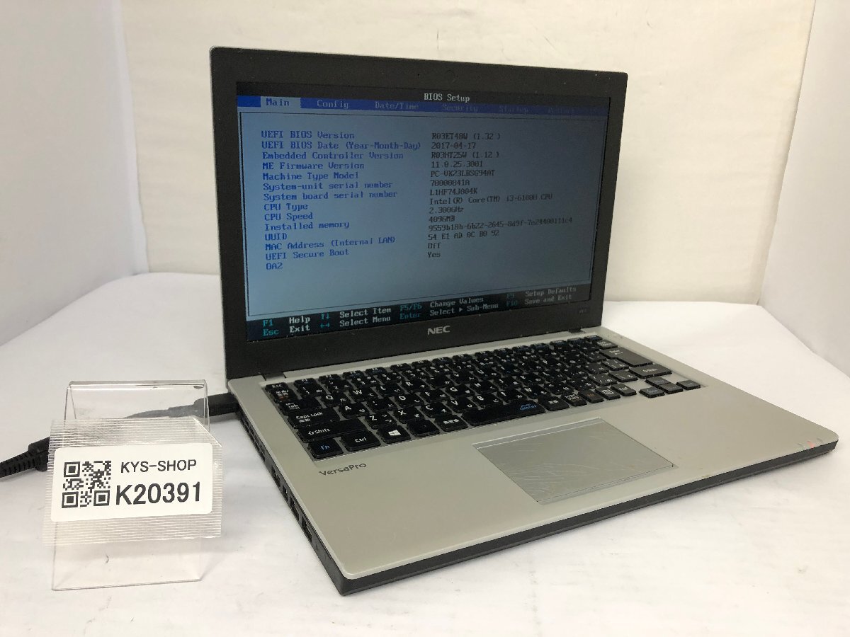ジャンク/ NEC PC-VK23LBSG94AT Intel Core i3-6100U メモリ4.1GB ストレージ無し 【K20391】拍卖
