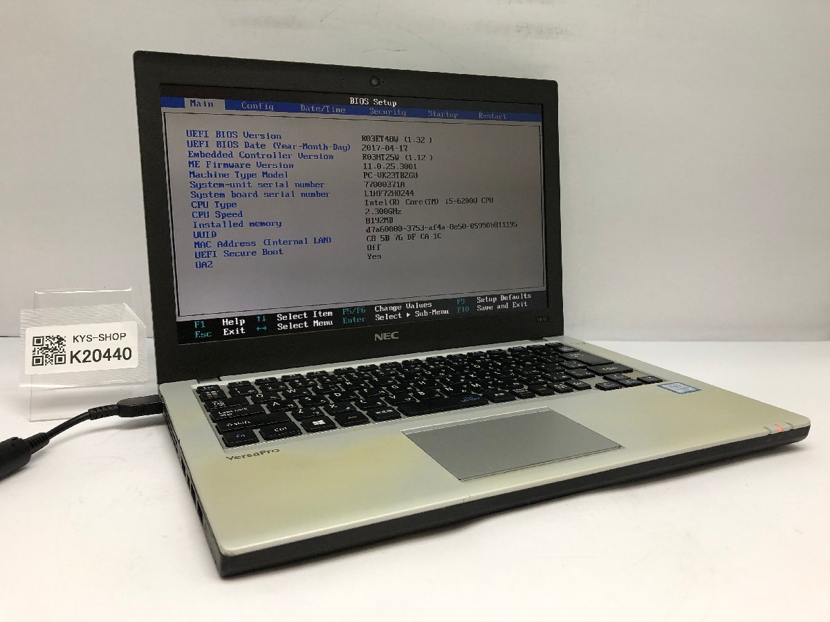 ジャンク/ NEC PC-VK23TBZGU Intel Core i5-6200U メモリ8.19GB ストレージ無し 【K20440】拍卖
