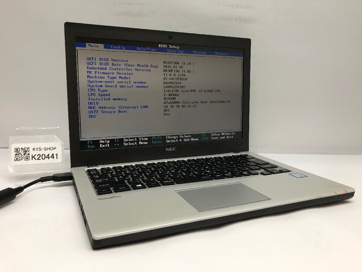 ジャンク/ NEC PC-VK23TBZGP Intel Core i5-6200U メモリ8.19GB ストレージ無し 【K20441】拍卖
