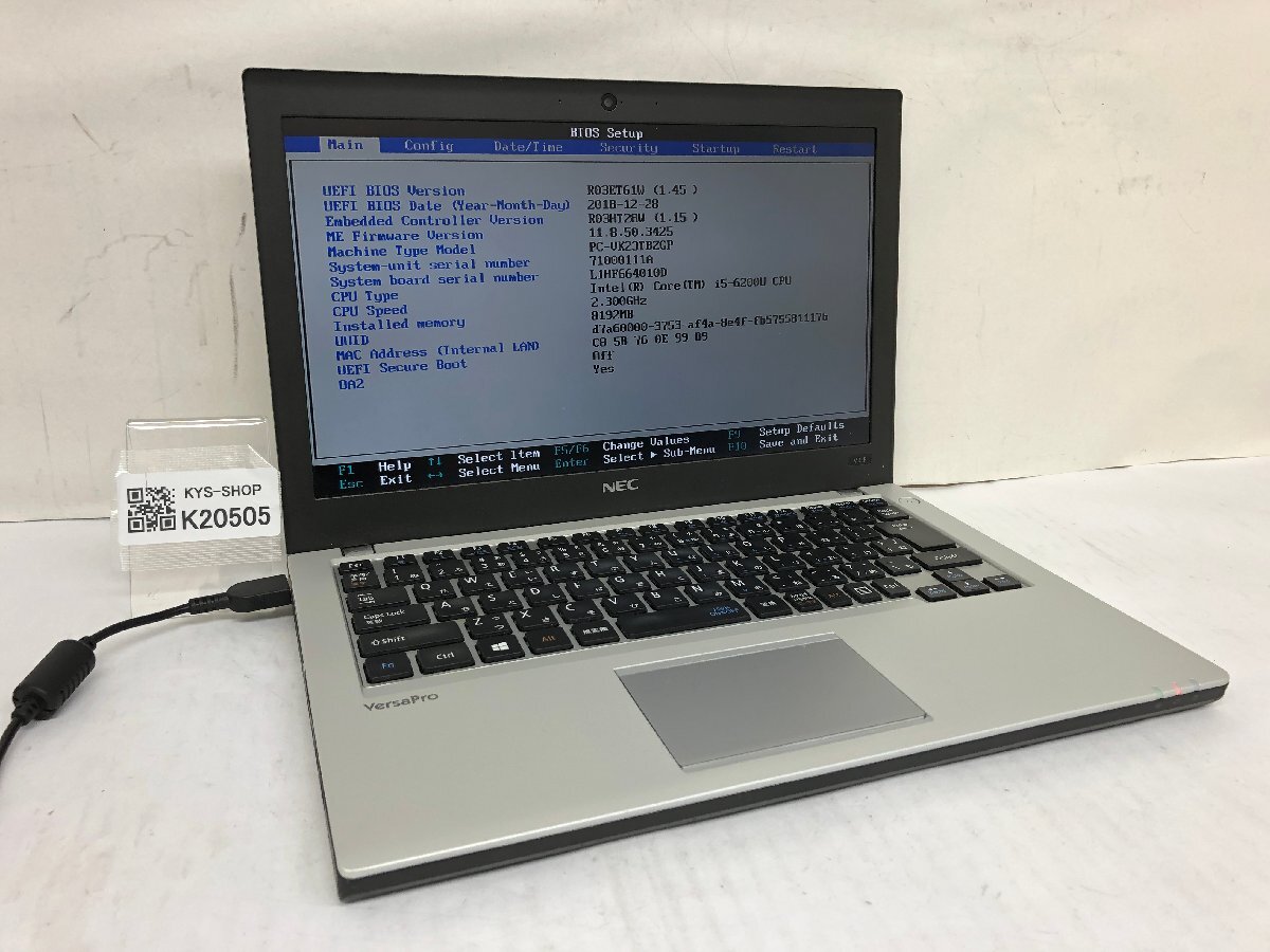 ジャンク/ NEC PC-VK23TBZGP Intel Core i5-6200U メモリ8.19GB ストレージ無し 【K20505】拍卖