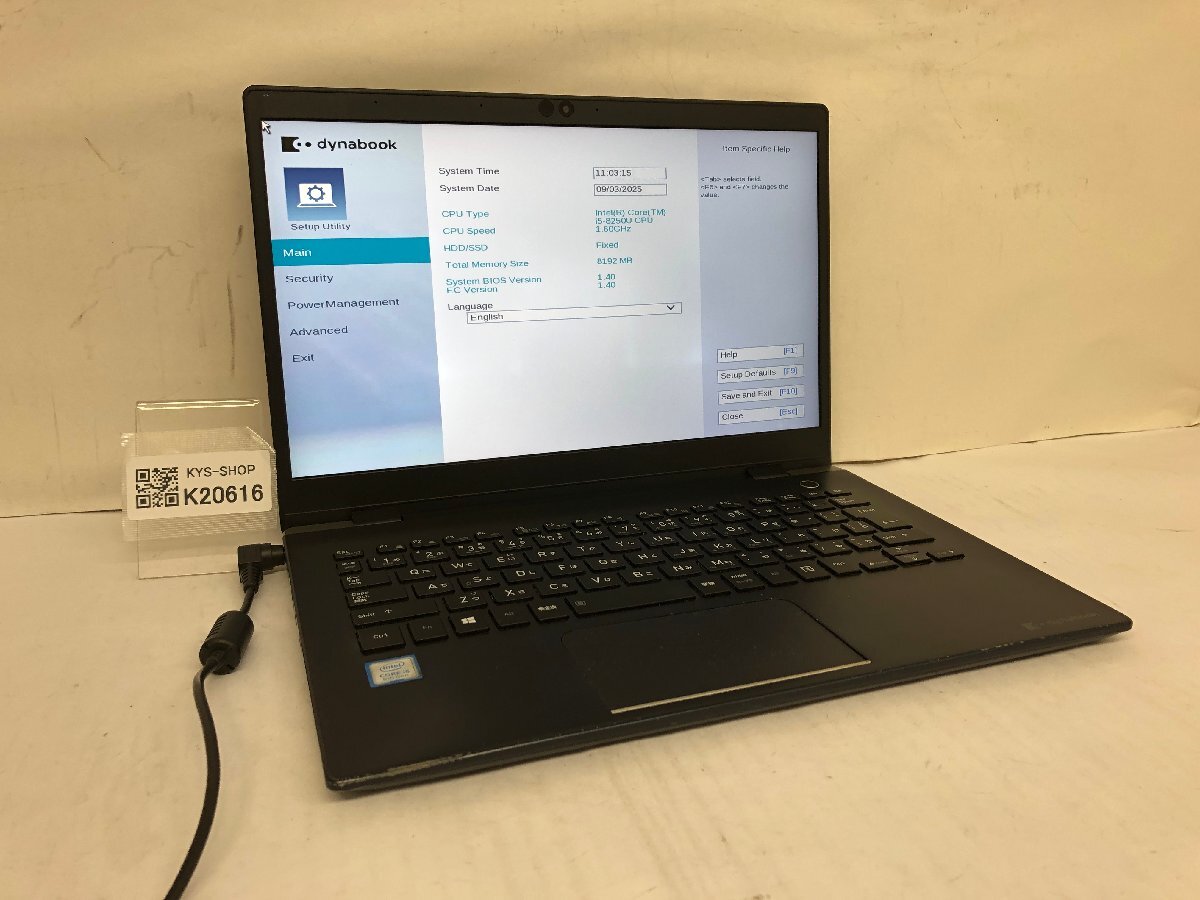 ジャンク/ TOSHIBA dynabook G83/DN PG8DNTCCGL7F31 Intel Core i5-8250U メモリ8.19GB ストレージ無し 【K20616】拍卖