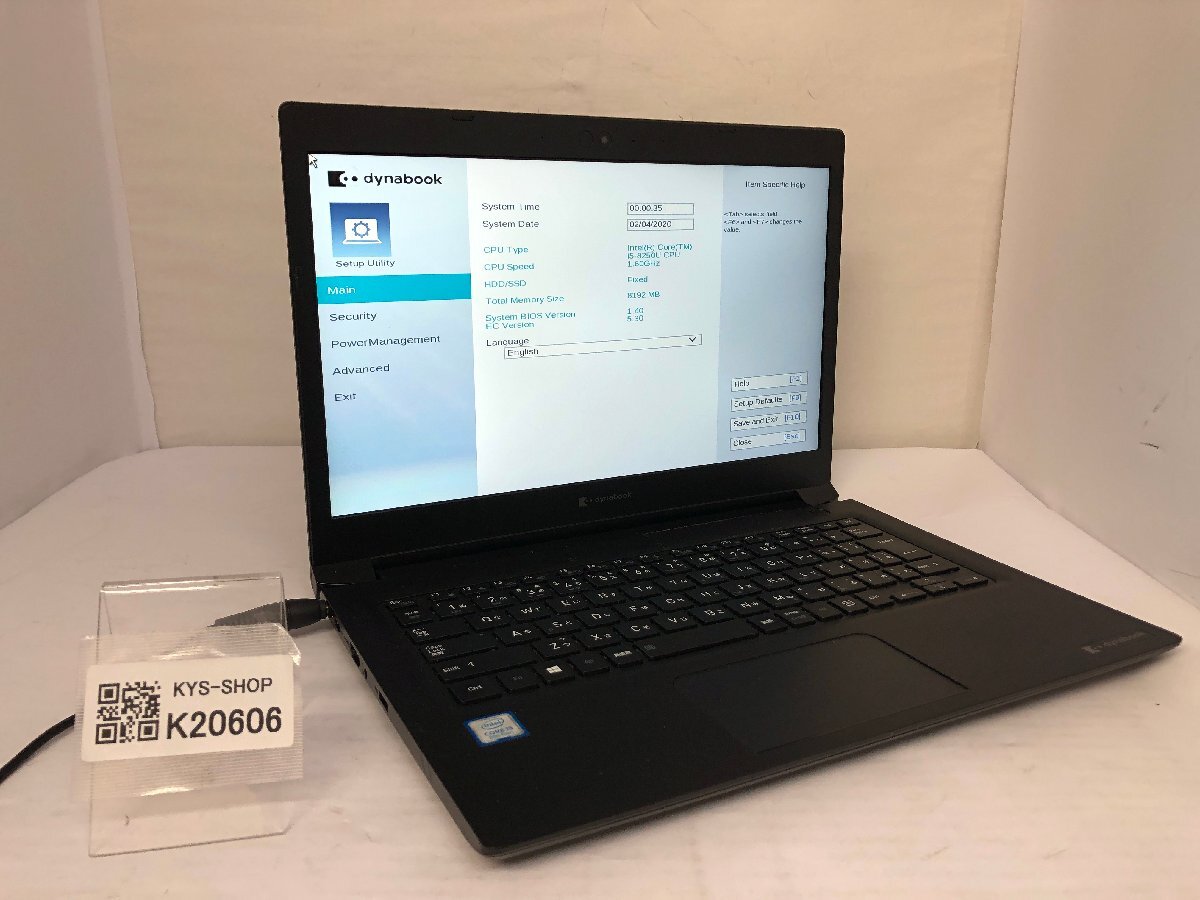 ジャンク/ TOSHIBA dynabook S73/DP A6S3DPF25511 Intel Core i5-8250U メモリ8.19GB ストレージ無し 【K20606】拍卖