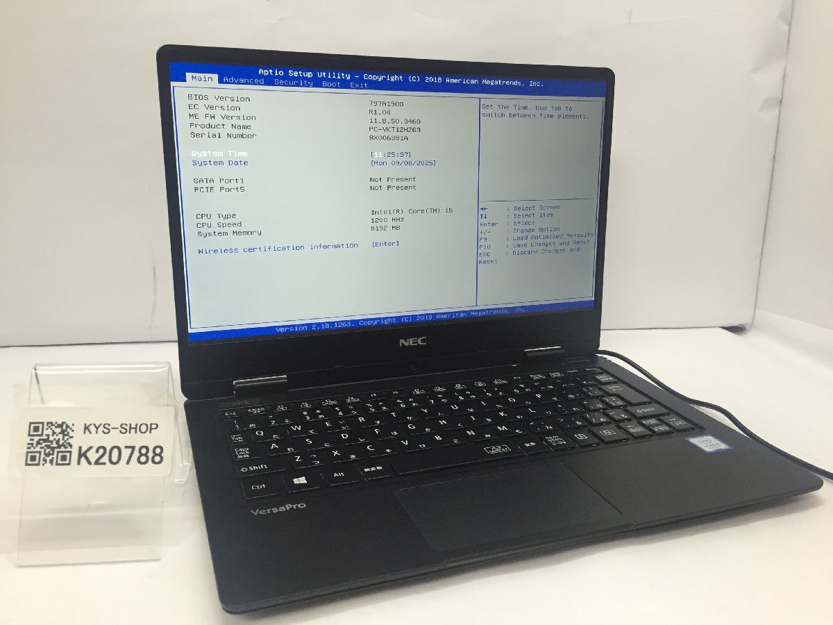 ジャンク/ NEC PC-VKT12HZG3 Intel Core i5-7Y54 メモリ8.19GB ストレージ無し 【K20788】拍卖