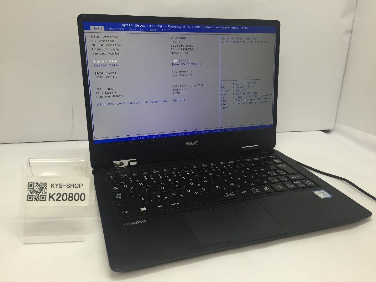 ジャンク/ NEC PC-VKT12HZG3 Intel Core i5-7Y54 メモリ8.19GB ストレージ無し 【K20800】拍卖