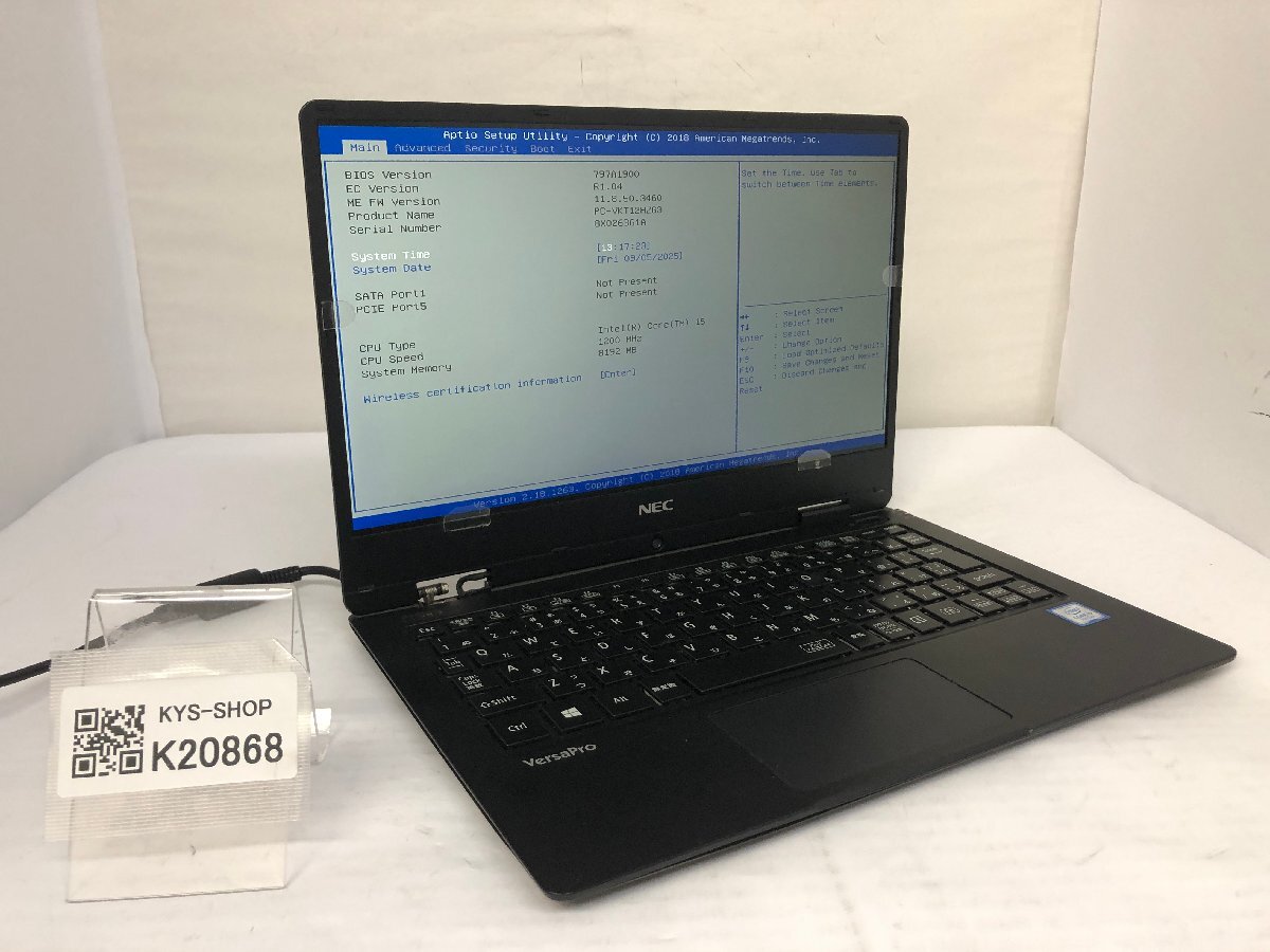 ジャンク/ NEC PC-VKT12HZG3 Intel Core i5-7Y54 メモリ8.19GB ストレージ無し 【K20868】拍卖