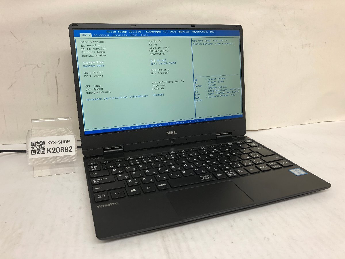 ジャンク/ NEC PC-VKT13HZG5 Intel Core i5-8200Y メモリ8.19GB ストレージ無し 【K20882】拍卖