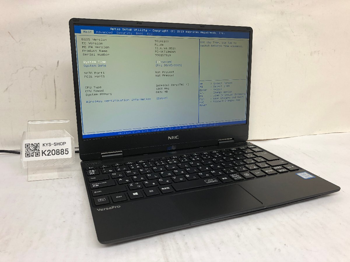 ジャンク/ NEC PC-VKT13HZG5 Intel Core i5-8200Y メモリ8.19GB ストレージ無し 【K20885】拍卖