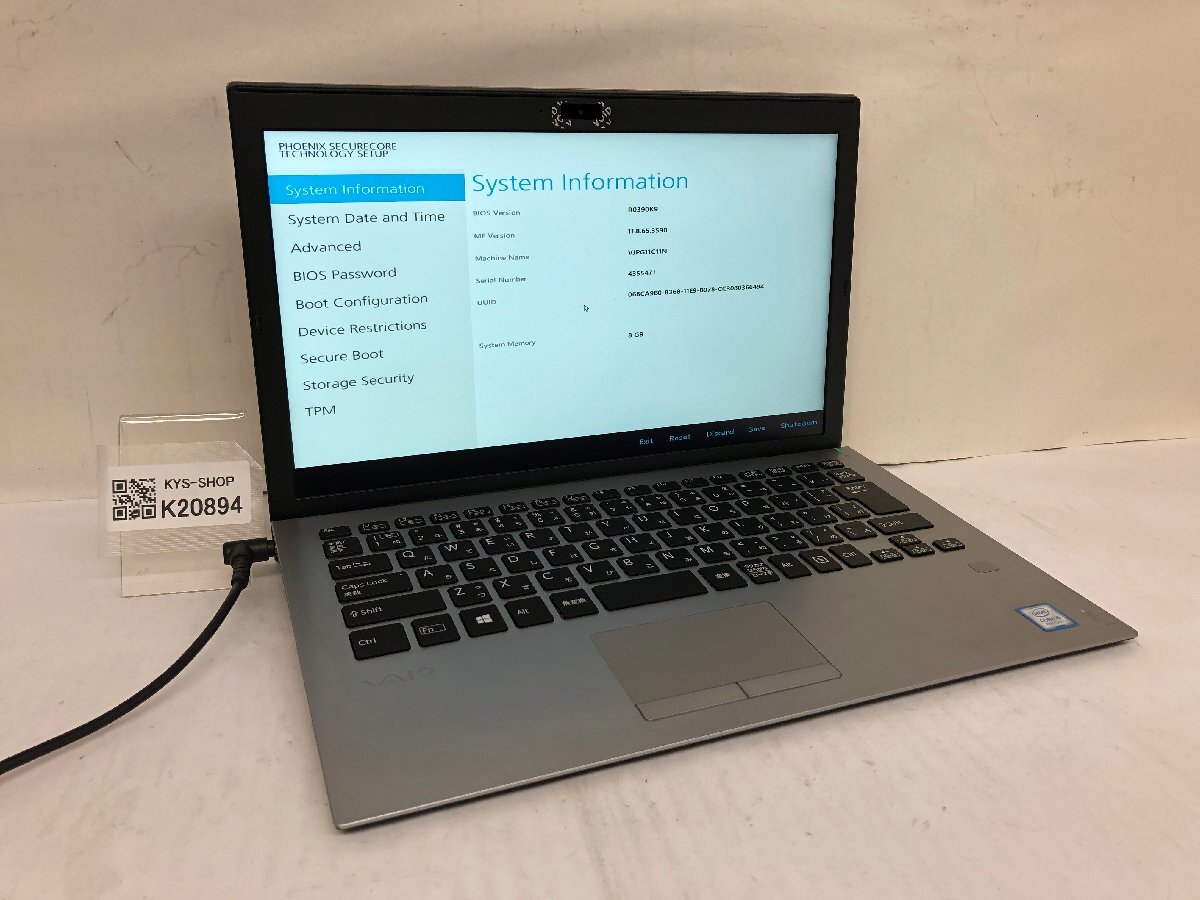 ジャンク/ VAIO VJPG11C11N Intel Core i5-8250U メモリ8.19GB ストレージ無し 【K20894】拍卖