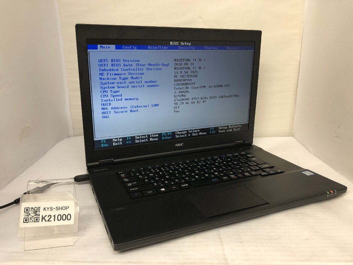 ジャンク/ NEC PC-VK23TXZGU Intel Core i5-6200U メモリ8.19GB ストレージ無し 【K21000】拍卖