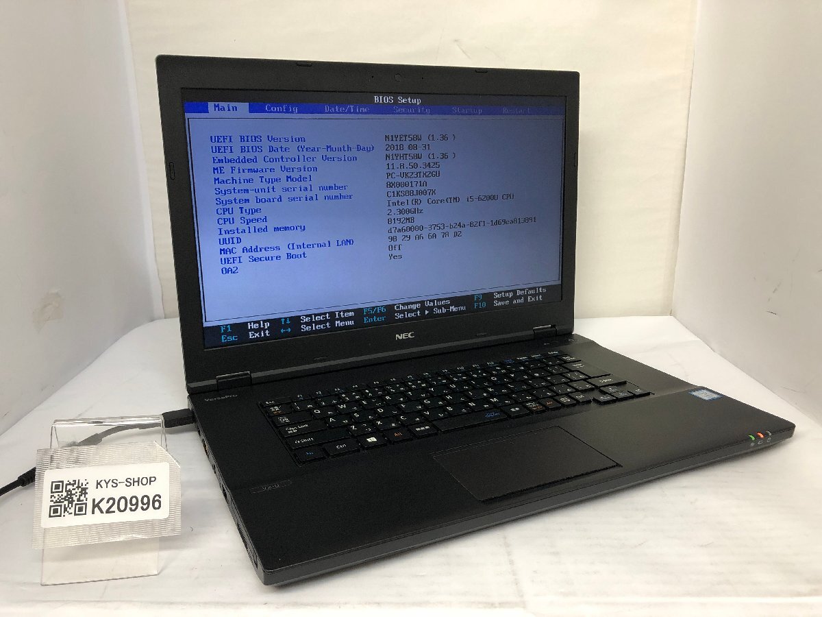ジャンク/ NEC PC-VK23TXZGU Intel Core i5-6200U メモリ8.19GB ストレージ無し 【K20996】拍卖