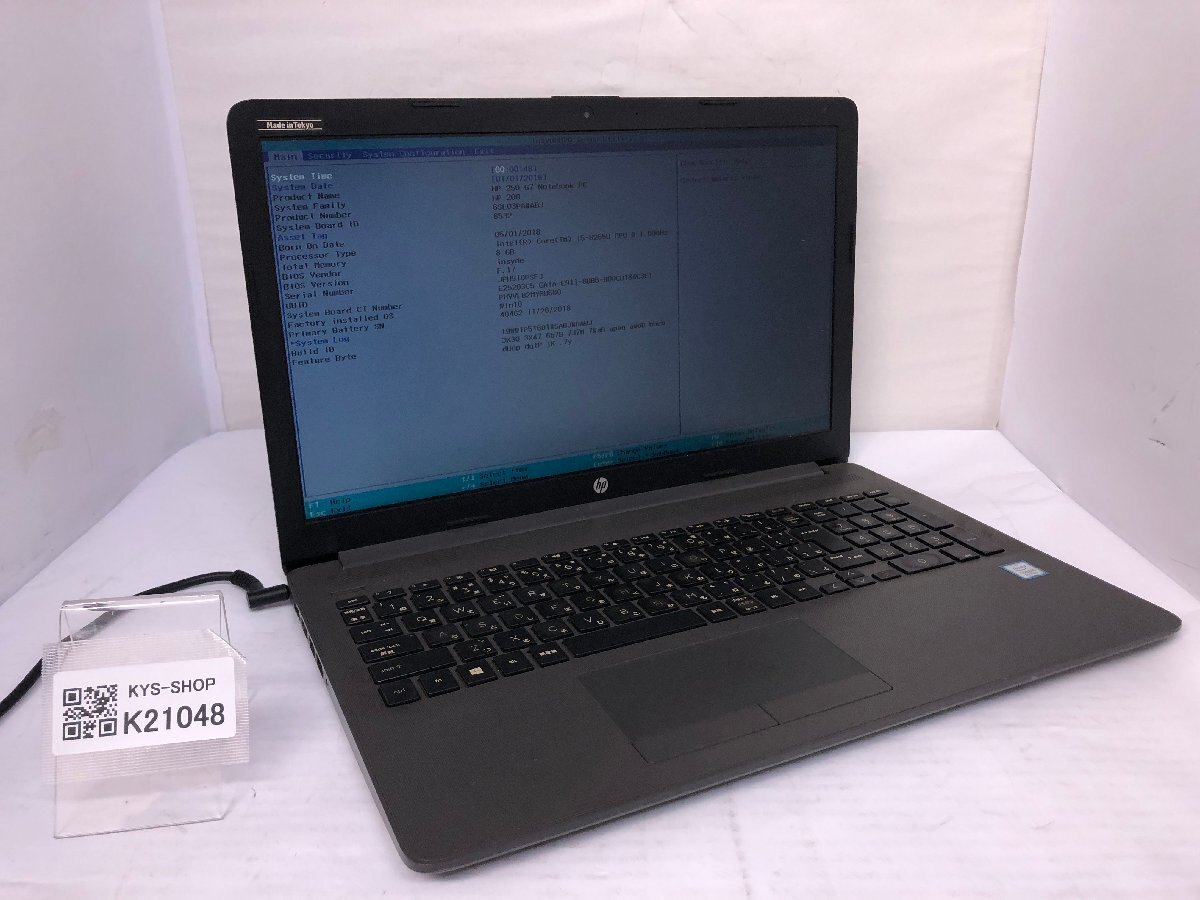 ジャンク/ HP HP 250 G7 Notebook PC Intel Core i5-8265U メモリ8.19GB HDD500.1GB 【K21048】拍卖