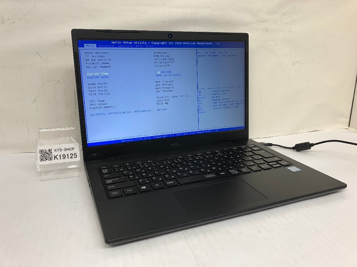 ジャンク/ NEC PC-VKT16MZG7 Intel Core i5-8265U メモリ8.19GB ストレージ無し 【K19125】拍卖