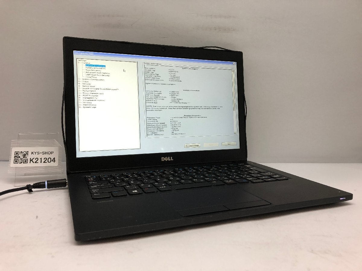 ジャンク/ Dell Latitude 7280 Intel Core i5-7200U メモリ16.38GB SSD256.06GB 【K21204】拍卖