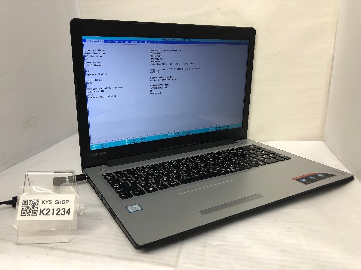 ジャンク/ LENOVO 80SM Lenovo ideapad 310-15ISK Intel Core i3-6006U メモリ4.1GB HDD500.1GB 【K21234】拍卖