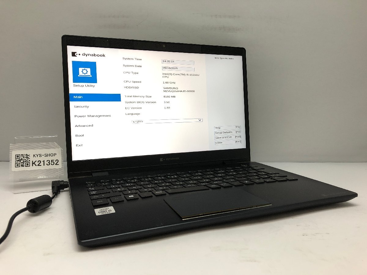 ジャンク/ TOSHIBA dynabook G83/FP Intel Core i5-10210U メモリ8 GB NVMe256 GB 【K21352】拍卖