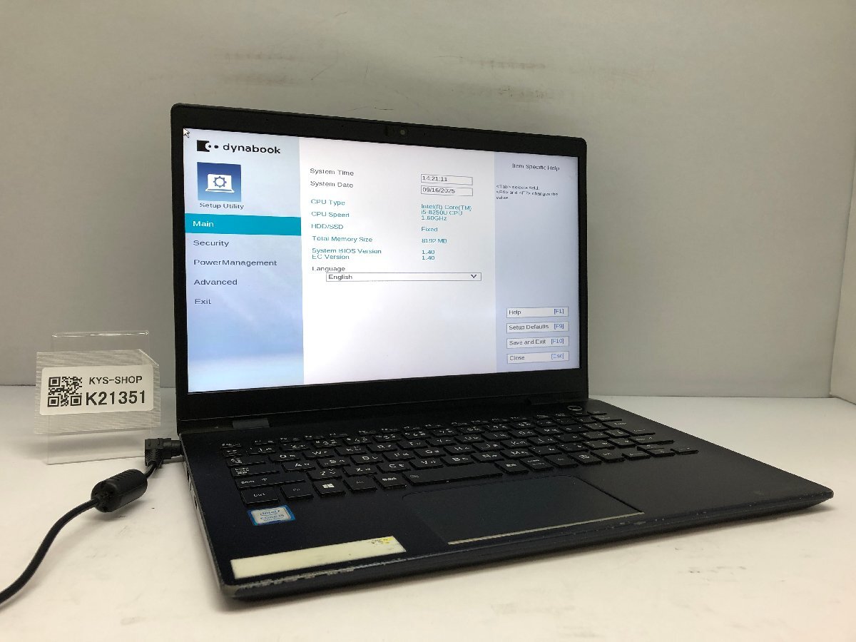 ジャンク/ TOSHIBA dynabook G83/DN PG8DNTCCGPBFD1 Intel Core i5-8250U メモリ8.19GB ストレージ無し 【K21351】拍卖