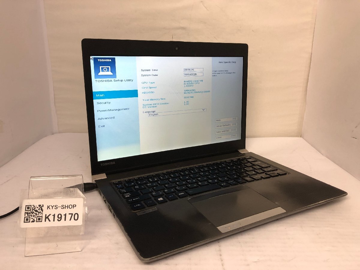 ジャンク/ TOSHIBA dynabook R63/J PR63JTA4347AD11 Intel Core i5-8250U メモリ8.19GB SSD128.03GB 【K19170】拍卖