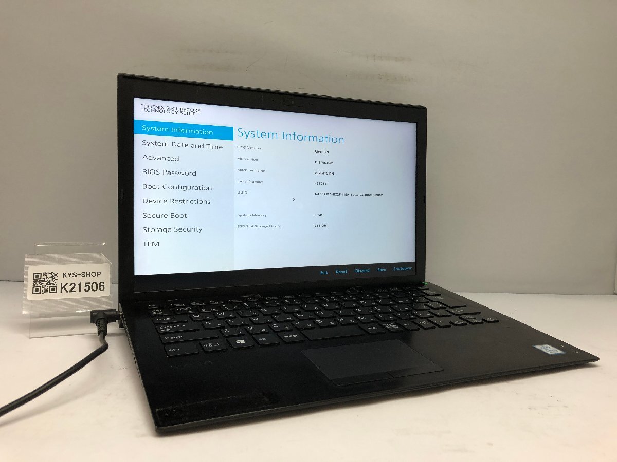 ジャンク/ VAIO VJPG11C11N Intel Core i5-8250U メモリ8 GB SATA/SSD256 GB 【K21506】拍卖