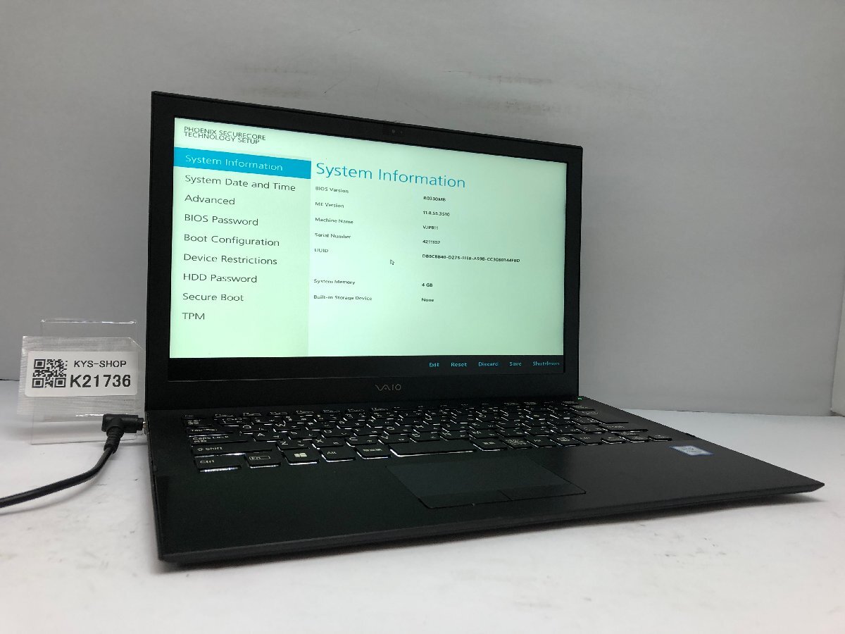 ジャンク/ SONY VJPB11C11N Corei3-6世代 メモリ4GB ストレージ無し 【K21736】拍卖