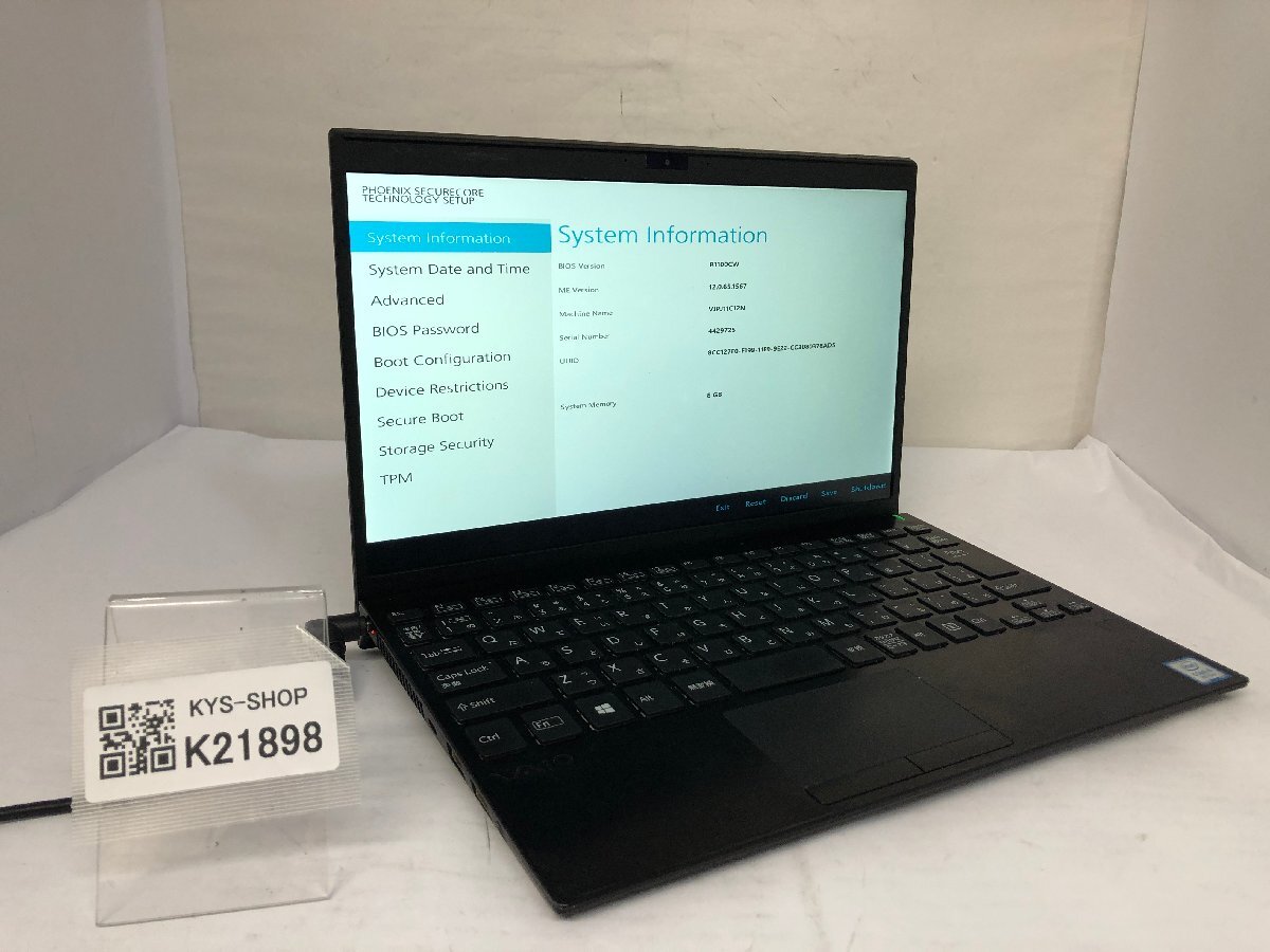 ジャンク/ VAIO VJPJ11C12N Intel Core i5-8265U メモリ8.19GB ストレージ無し 【K21898】拍卖