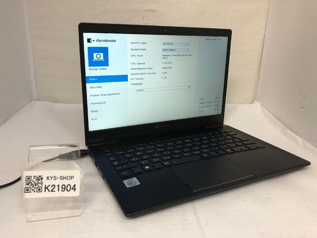 ジャンク/ TOSHIBA G83/FP Intel Core i3-10110U メモリ8GB ストレージ無し 【K21904】拍卖