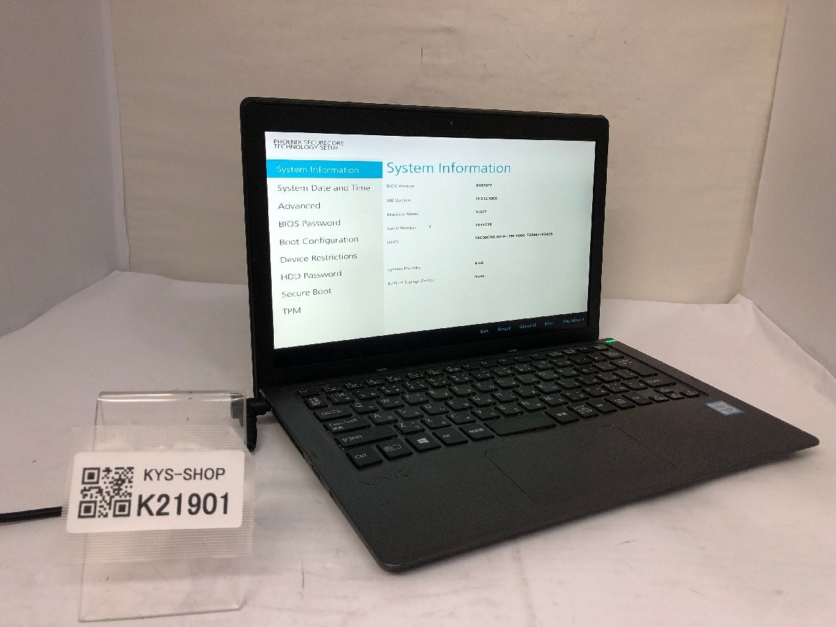 ジャンク/ VAIO VJS111 Intel Core i5-6200U メモリ4.1GB ストレージ無し 【K21901】拍卖