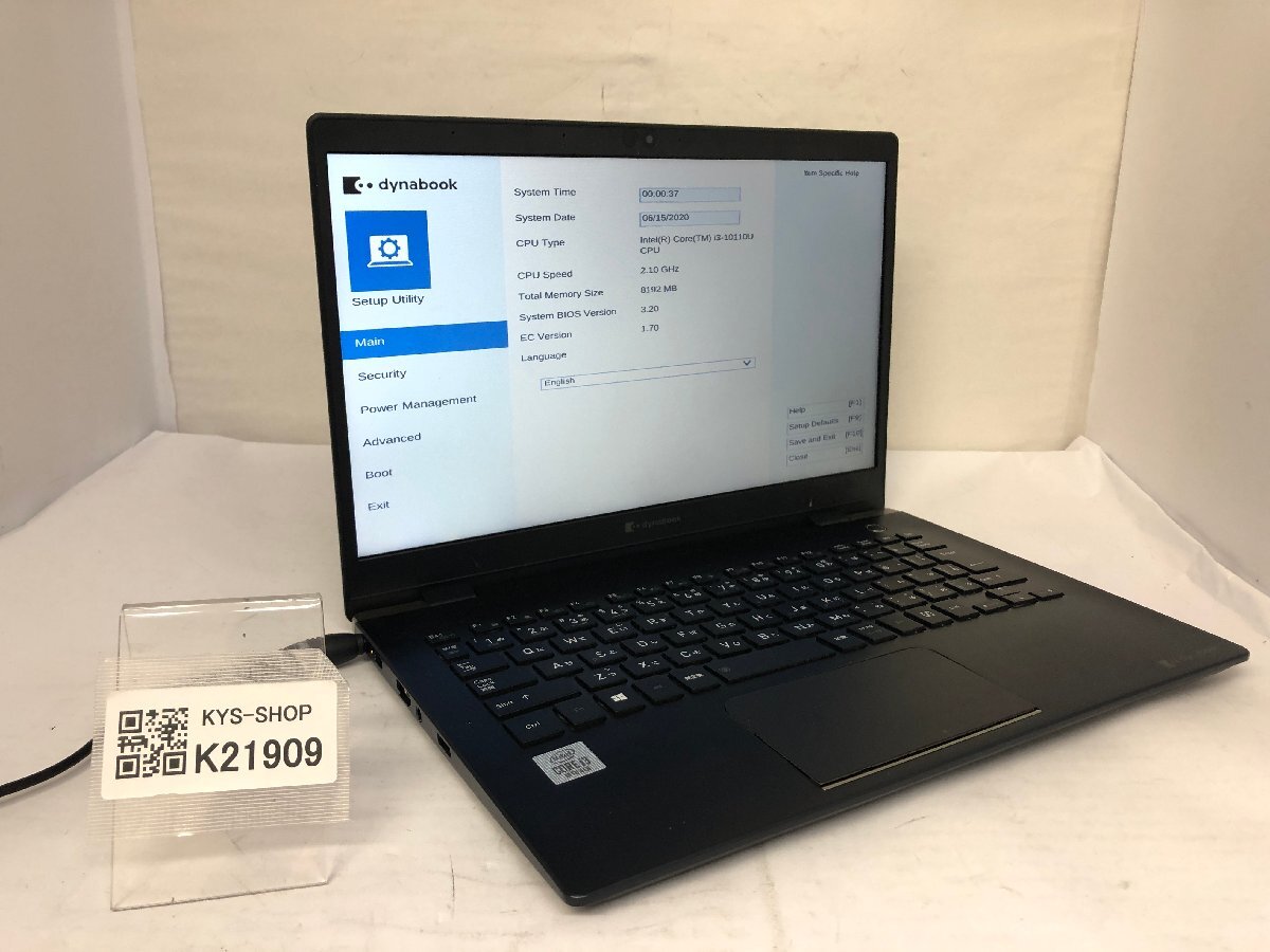 ジャンク/ TOSHIBA G83/FP Intel Core i3-10110U メモリ8GB ストレージ無し 【K21909】拍卖