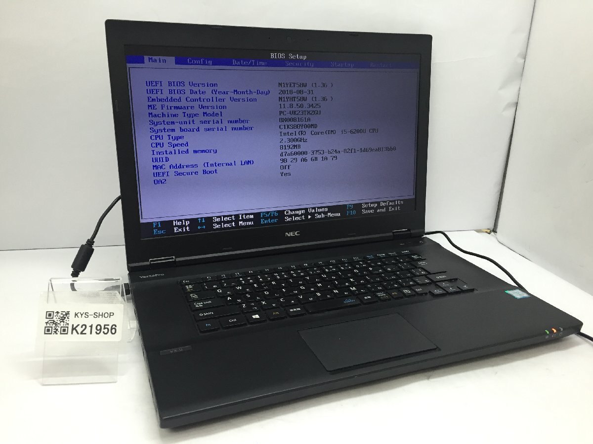 ジャンク/ NEC PC-VK23TXZGU Intel Core i5-6200U メモリ8.19GB ストレージ無し 【K21956】拍卖