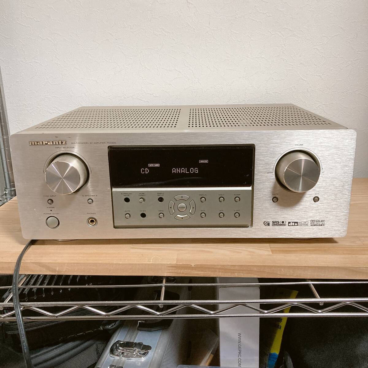 【中古】Marantz PS4500 マランツ AVアンプ マランツ 通電確認済 現状品 ボタン抜け箇所あり ジャンク 部品取り★A2509-0041拍卖